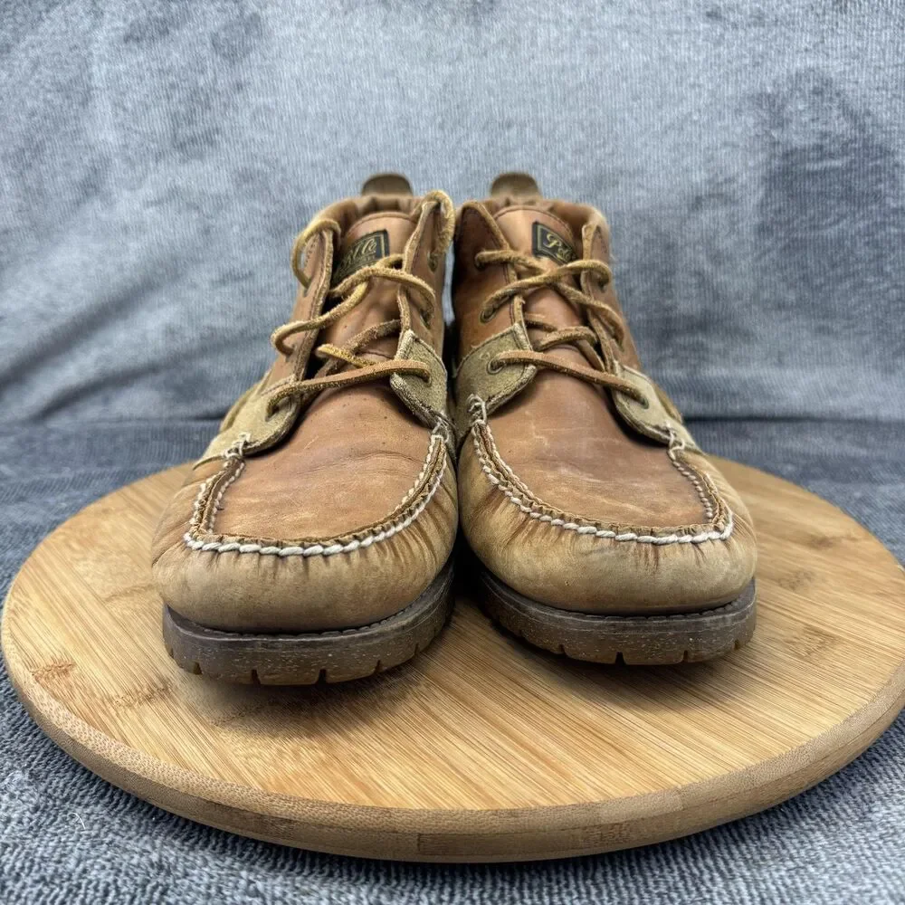 Polo Ralph Lauren Ridgemoor Boots Mens Size 8.5 Brown Leather Chukka Lug Sole